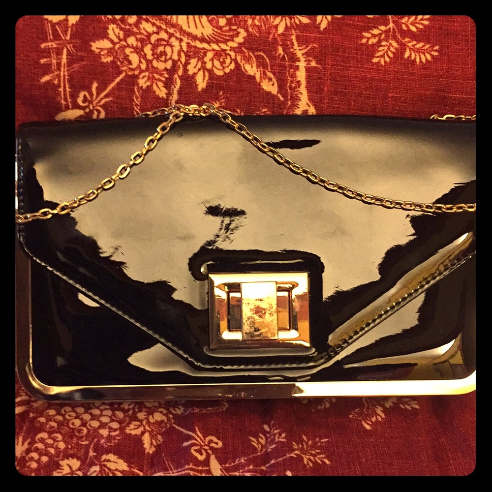 Black Patton leather evening bag